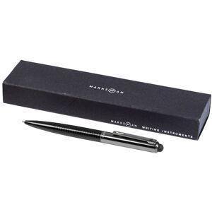 Penna a sfera Marksman nera in metallo con stylus e confezione regalo Personalizzate o neutre