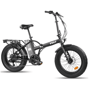 VOLT. Bicicletta Elettrica da trekking Fat Bike Pieghevole VOLT ALPHA EASY, ruote 20",velocità max 25 Km/h, motore 250W, autonomia fino a 50Km, batteria 10400mAh, black