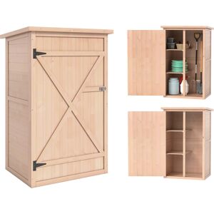 Outsunny Casetta da Giardino in Legno di Abete Impermeabile, Capanno Attrezzi da Esterno 75x56x115cm Aosom