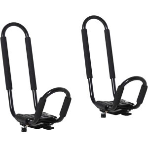 Homcom Set 2 Staffe Porta Kayak con Attacco Universale per Portapacchi Adatte per Canoe e Paddleboard, Nero, 46x16.5x47cm Aosom