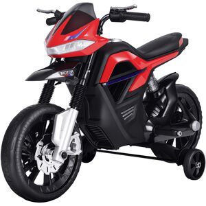 Homcom Moto Elettrica per Bambini Moto Giocattolo Doppia Sospensione con Musica e Luci per Bambini da 3 a 8 Anni Rossa Aosom