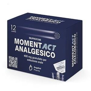 Angelini Pharma Spa Moment Act Analgesico 400mg Ibuprofene Granulato 12 Bustine - Trattamento per Dolori Vari e Mal di Testa da Ciclo