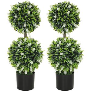 Homcom Set da 2 Piante Artificiali, Pianta artificiale resistente ai raggi UV in Vaso da Fiori, 70 cm Pianta da Interno per Soggiorno, Giardino   Aosom Italy