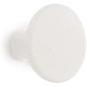 - Gancio in poliresina rotondo colore bianco diametro 8 cm