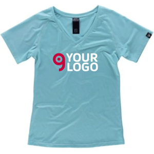 T-shirt sportiva donna , elasticizzata, collo V, riflettente Personalizzate o neutre Workteam