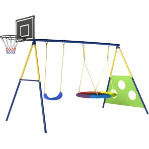 Aiyaplay Set Altalena da Giardino Giochi Esterno 4 in 1 288x160x220cm Multicolore   Aosom Italy
