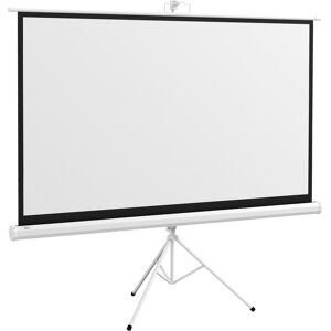 Homcom Schermo per Proiettore 84"Pollici è pieghevole con Treppiede Regolabile, in Plastica e Metallo, 200x8x118cm, Bianco  Aosom Italy