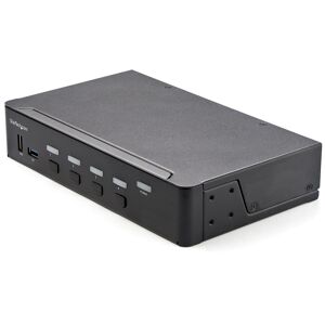 StarTech.com KVM Switch HDMI a 4 porte - Monitor singolo 4K 60Hz Ultra HD HDR 2.0 per PC con 2 USB 3.0 Hub (5Gbps) e 4x HID, Audio Commutazione tasti rapidi Conforme allo standard TAA [SV431HU34K6]