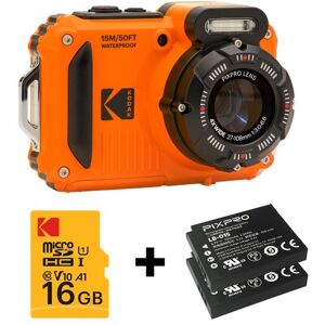 Kodak PIXPRO WPZ2OG6 fotocamera digitale 1/2.3" Fotocamera compatta 16,76 MP BSI CMOS 4608 x 3456 Pixel Nero, Arancione