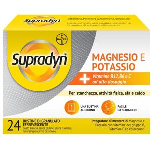 Supradyn Magnesio e Potassio Integratore Con Vitamine B, Acido Folico e Minerali 24 Bustine Effervescenti