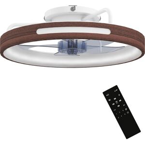 Homcom Ventilatore da Soffitto con Luce LED 40 W Motore DC Reversibile Telecomando 6 Velocità 3 Colori Timer Teak   Aosom Italy