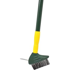 - Spazzola da giardino con manico telescopico con setole in filo di acciaio