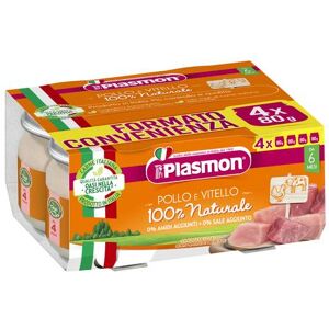 PRINCES ITALIA SpA Plasmon Omogeneizzato Pollo e Vitello, 4 x 80 g