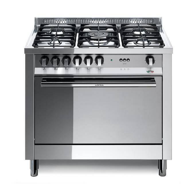 LOFRA Cucina a Gas con Forno Ventilato, 90x60cm, 9 Programmi, 4 Fuochi + Tripla