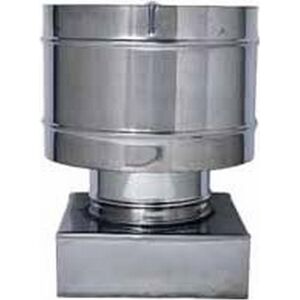 europrofil Fumacc370x370 Fumaiolo Cappello A Botte In Acciaio Inox Terminale Antivento Attacco Quadrato Dimensioni 37x37 Cm Adatto A Stufe E Camini - Fumacc370x370
