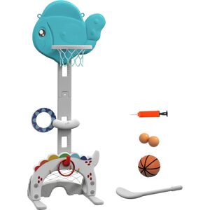 Aiyaplay Canestro Basket per Bambini 5 in 1 con Altezza Regolabile, Porta da Calcio e Golf, Età 3-6 Anni