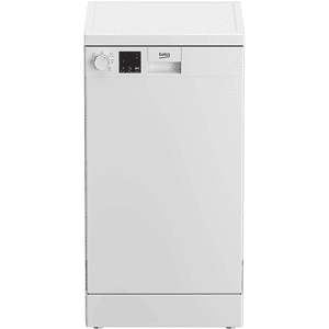 Beko LAVASTOVIGLIE Libera installazione (FS)  DVS05024W, Programmi 5, Dimensioni: L 45 cm, A 85 P 60 Rumorosità 49 dB(A), Consumo di acqua 11,9 l, bianco, Classe E