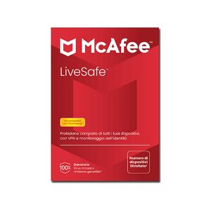 McAfee Livesafe - Software PC, Tablet, Smartphone – Abbonamento 1 anno