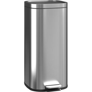 Homcom Pattumiera a Pedale da 30L con Secchio Rimovibile, in Metallo e PP, 29x36x59.5 cm, Argento   Aosom Italy