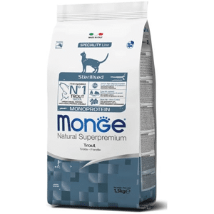 Monge Trota Monoprotein Cibo Secco Gatti Adulti Sterilizzati Sacco 10 Kg