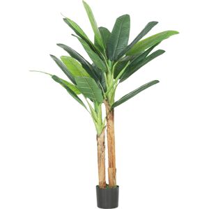 Homcom Albero di Banano Artificiale 150 cm Pianta Artificiale Decorativa con Vaso e 2 Tronchi per Casa Ufficio Soggiorno Verde   Aosom Italy