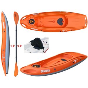 Tahe - Bic Sport Canoa Rigida Ouassou Orange/grey 107051 + Pagaia Touring-1 Fissa + Schienalino Power Tahe / Bic Sport