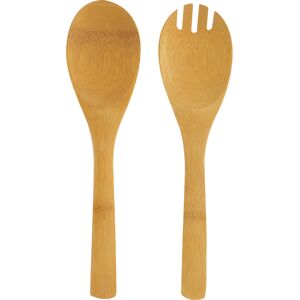 Firstpack Set da 50 pezzi Posate da servizio in bamboo forchetta e cucchiaio 25 cm